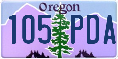 OR license plate 105PDA