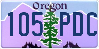 OR license plate 105PDC