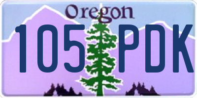 OR license plate 105PDK
