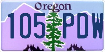 OR license plate 105PDW