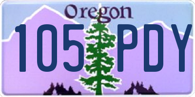 OR license plate 105PDY