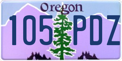 OR license plate 105PDZ