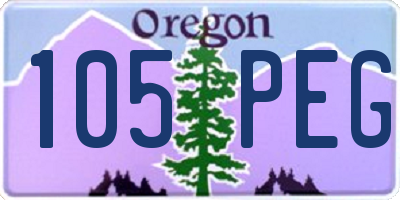 OR license plate 105PEG