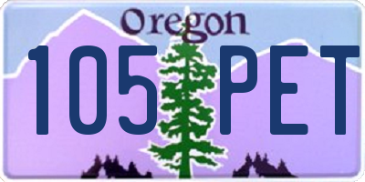 OR license plate 105PET