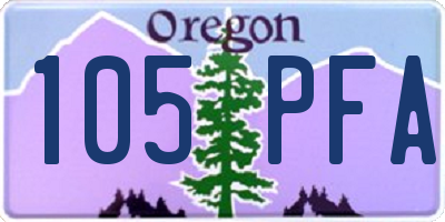 OR license plate 105PFA