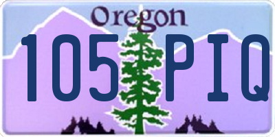 OR license plate 105PIQ