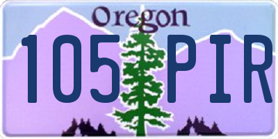 OR license plate 105PIR