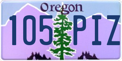 OR license plate 105PIZ