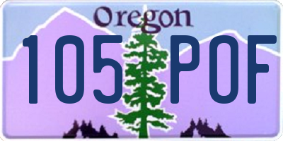 OR license plate 105POF