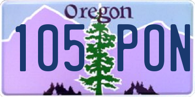 OR license plate 105PON