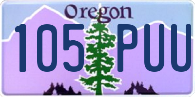OR license plate 105PUU