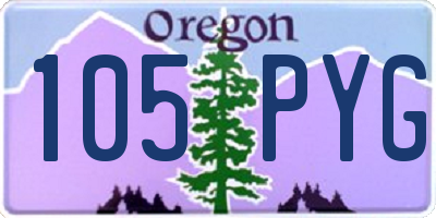 OR license plate 105PYG