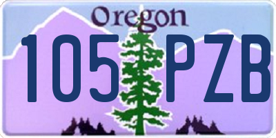 OR license plate 105PZB