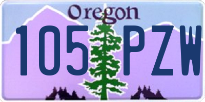 OR license plate 105PZW