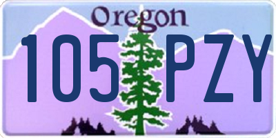 OR license plate 105PZY