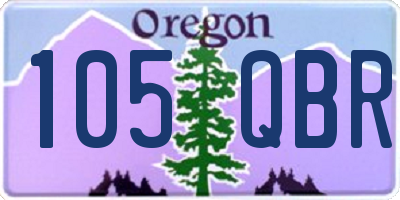 OR license plate 105QBR