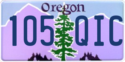 OR license plate 105QIC