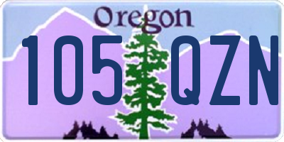 OR license plate 105QZN
