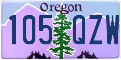 OR license plate 105QZW