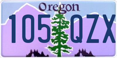 OR license plate 105QZX