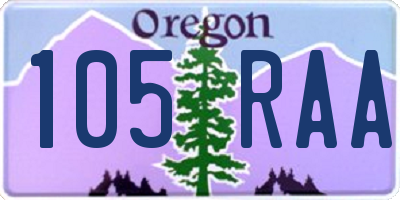 OR license plate 105RAA