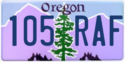OR license plate 105RAF