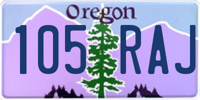 OR license plate 105RAJ
