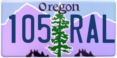 OR license plate 105RAL
