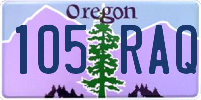 OR license plate 105RAQ