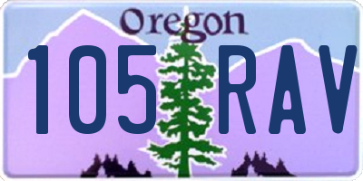 OR license plate 105RAV