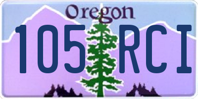 OR license plate 105RCI