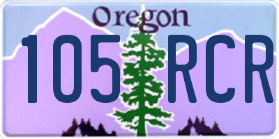 OR license plate 105RCR