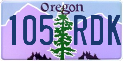 OR license plate 105RDK