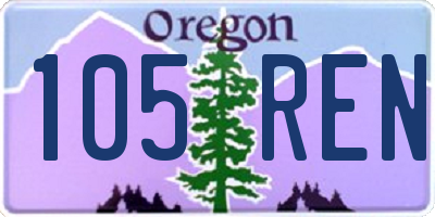 OR license plate 105REN