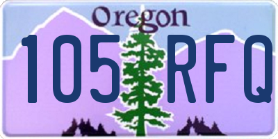 OR license plate 105RFQ