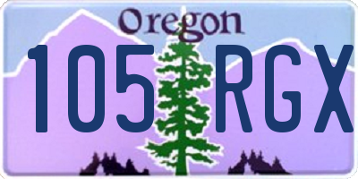 OR license plate 105RGX