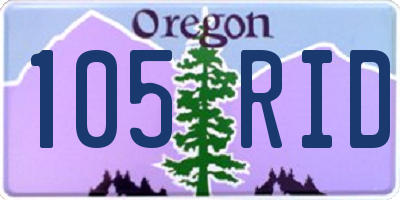 OR license plate 105RID