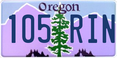 OR license plate 105RIN