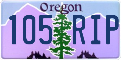OR license plate 105RIP