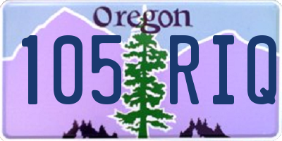 OR license plate 105RIQ