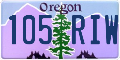 OR license plate 105RIW