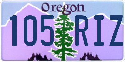 OR license plate 105RIZ