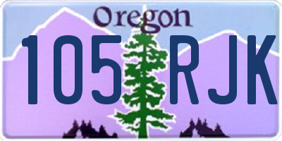 OR license plate 105RJK