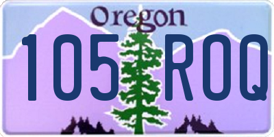 OR license plate 105ROQ