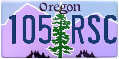 OR license plate 105RSC