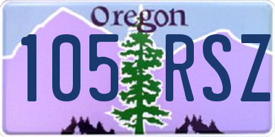 OR license plate 105RSZ