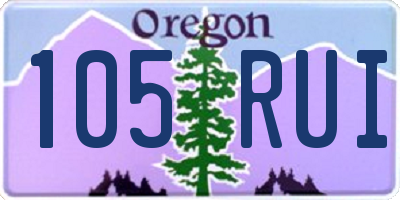 OR license plate 105RUI