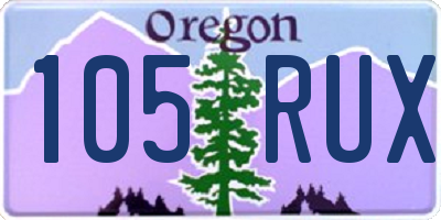 OR license plate 105RUX