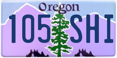 OR license plate 105SHI