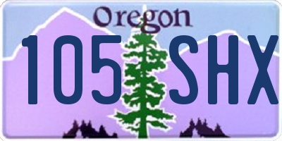 OR license plate 105SHX